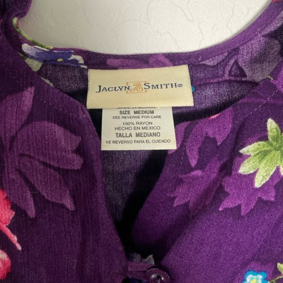 Floral Tie Back Button Down Chic Glam Antique Floral Flower Street Blouse - Picture 6 of 9